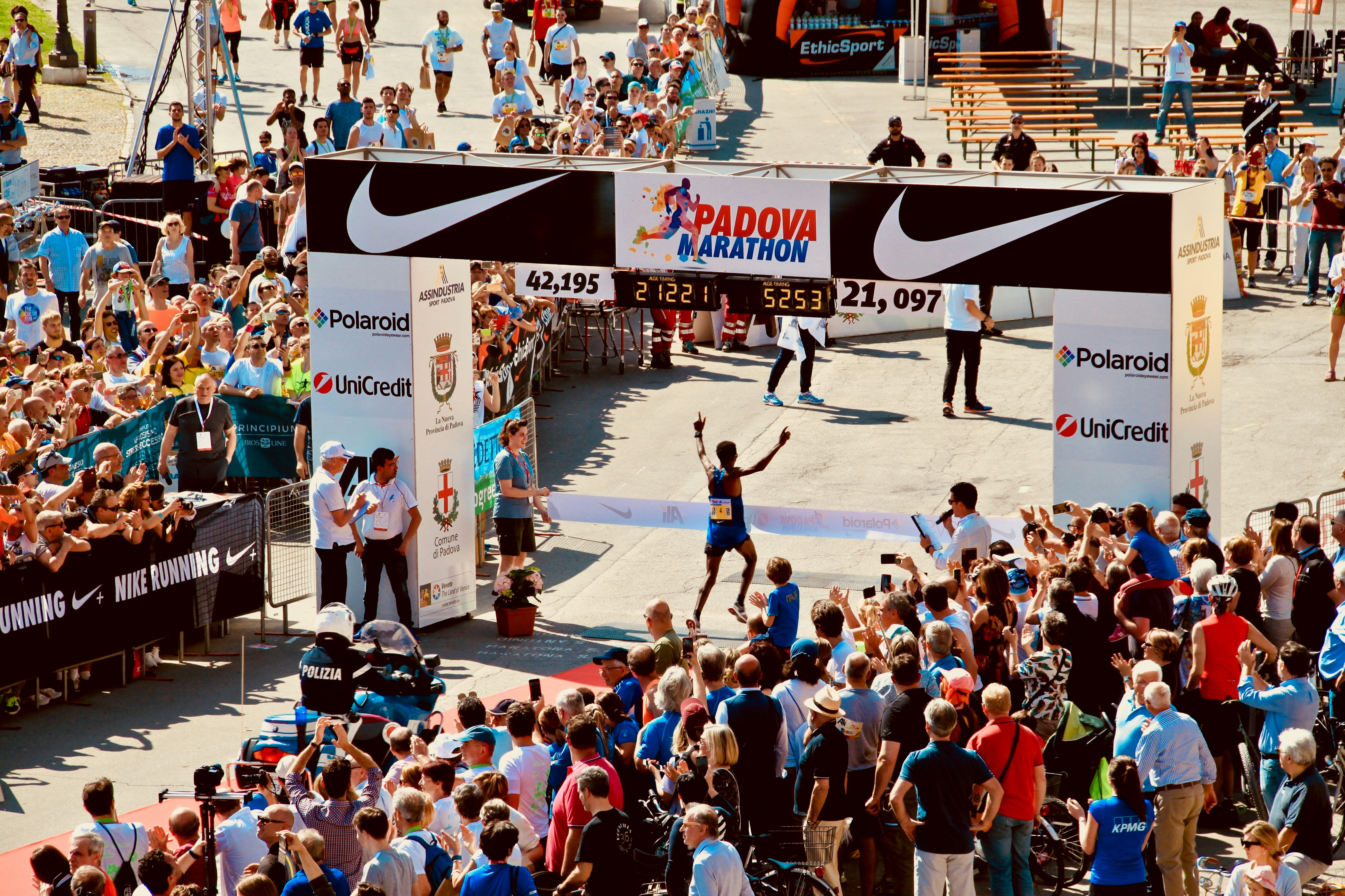 Marathon finish line